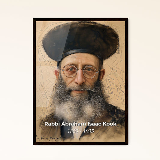 Elegant Portrait of Rabbi Kook: A Contemporary Masterpiece for Home Decor - Available as Print, Framed, or Aluminum Art