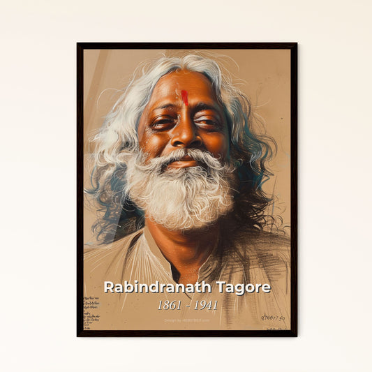 Stunning Portrait of Rabindr - Framed Art Print