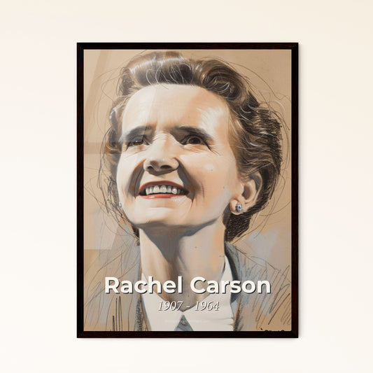 Radiant Inspiration: A Contemporary Tribute to Rachel Carson, Pioneer of Environmentalism - Elegant Print for Home Decor