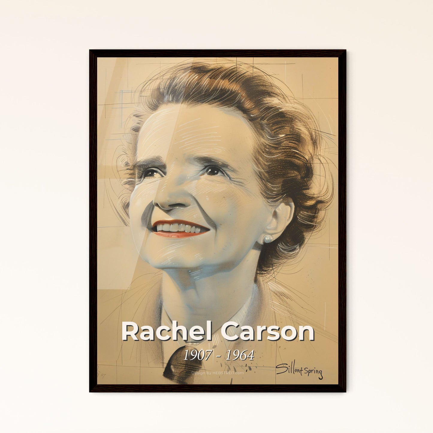 Elegant Tribute to Rachel Carson: Contemporary Art Print Celebrating the Pioneer of Environmentalism - Ideal for Home Decor