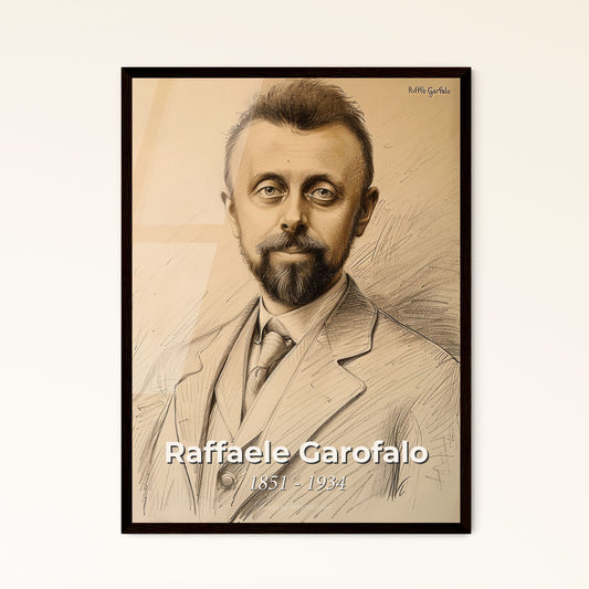 Elegant Portrait of Raffaele Garofalo: A Unique Contemporary Print Celebrating the Legacy of an Italian Criminologist