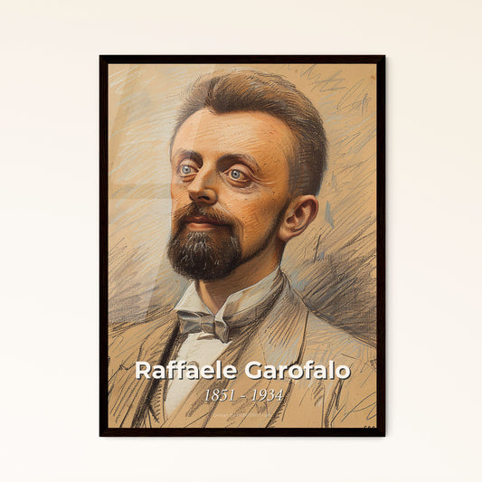 Elegant Portrait of Raffaele Garofalo: Iconic Italian Criminologist - Captivating Contemporary Art Print for Home Decor