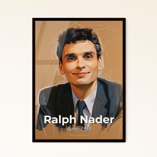 Ralph Nader: Iconic Political Visionary - Contemporary Art Print Celebrating Activism, Environment, and Reform in Stunning Detail.