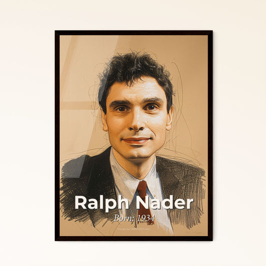 Ralph Nader: Visionary Activist - Contemporary Portrait Print in Elegant Hues, Perfect for Home Décor or Unique Gift Inspiration