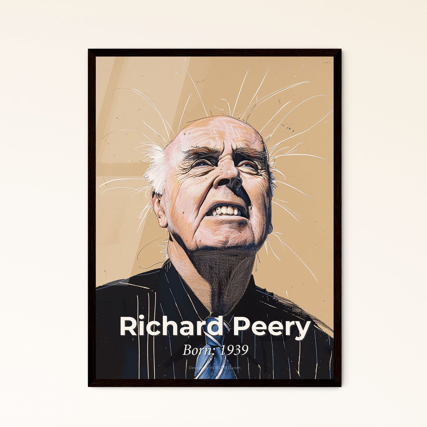 Dynamic Portrait of Richard Peery: Celebrating Innovation in Real Estate with Striking Lines & Elegant Craftsmanship - Perfect Home Decor!