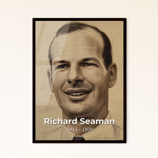 Richard Seaman: Elegance in Motion - A Stunning Contemporary Tribute to a Racing Icon on Vibrant Beige, Perfect for Any Space