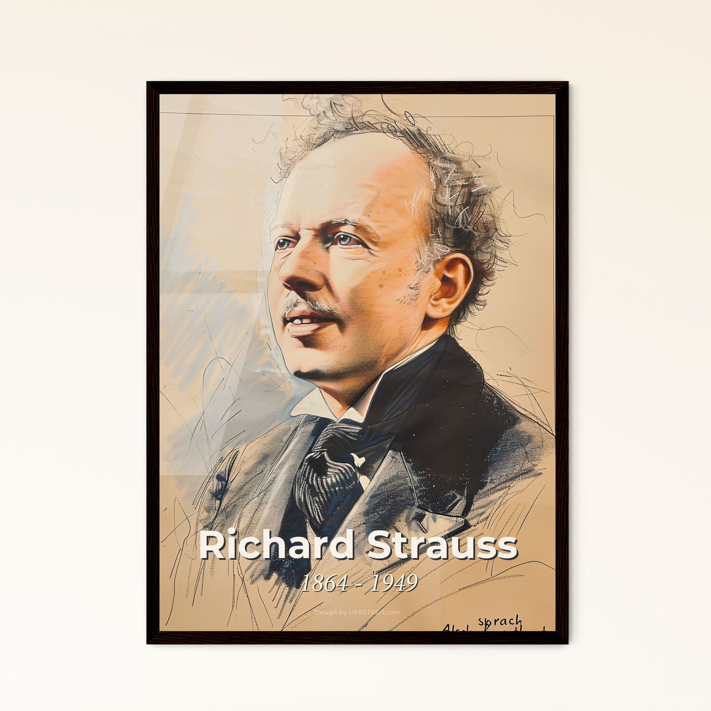 Dynamic Portrait of Richard Strauss Framed Print