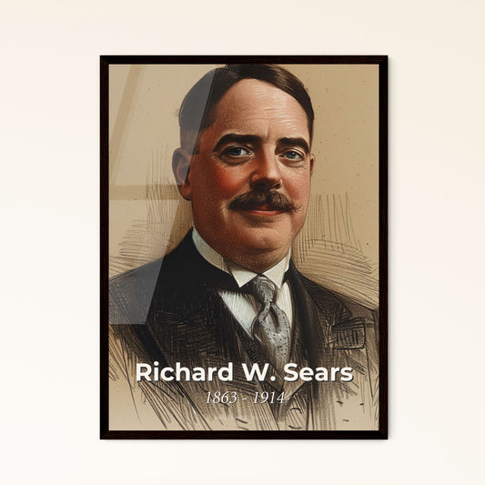 Captivating Portrait of Richard W. Sears Framed Print