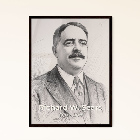 Exquisite Portrait of Richard W. Sears Framed Print