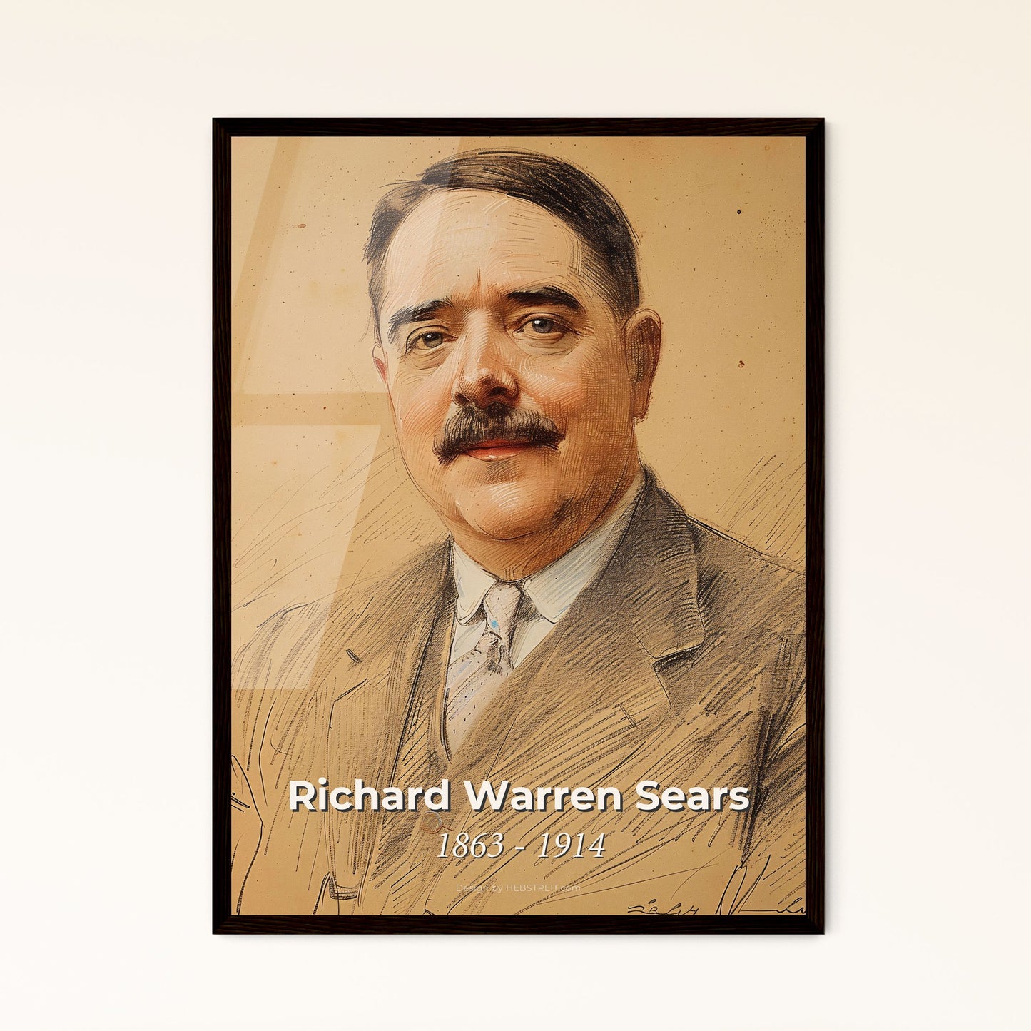 Iconic Portrait of Richard Warren Sears Framed Print