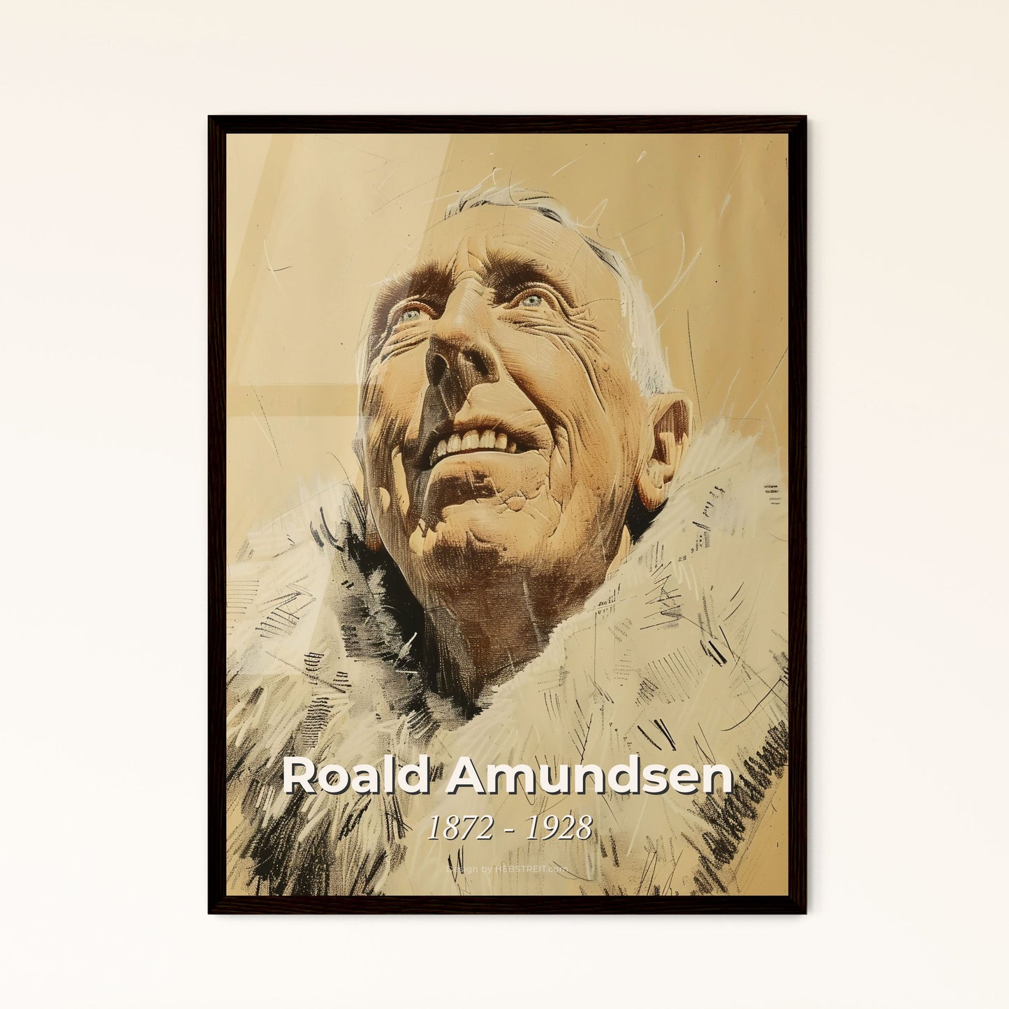 Captivating Portrait of Roald Amundsen Framed Print