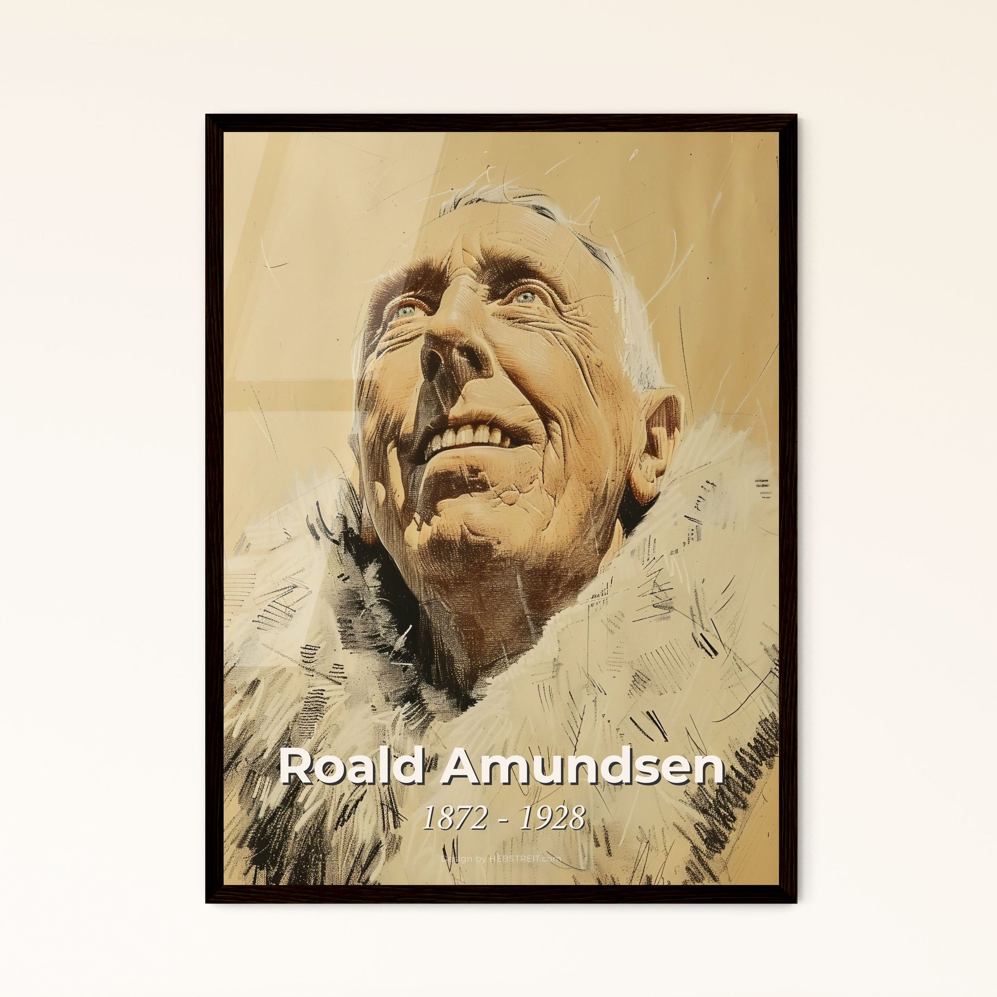 Captivating Portrait of Roald Amundsen Framed Print