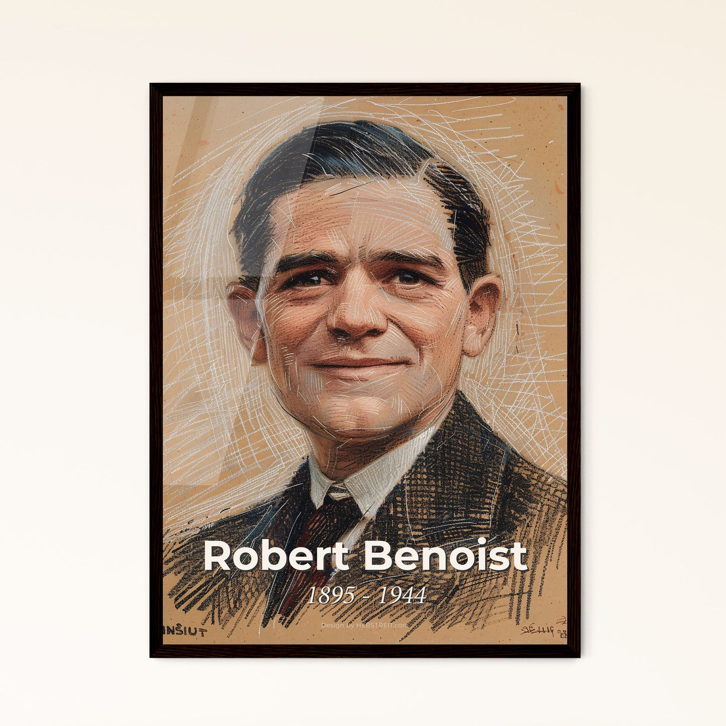 Captivating Portrait of Robert Benoist: Racing Legend & Resistance Hero - A Stunning Contemporary Art Print for Your Home Decor