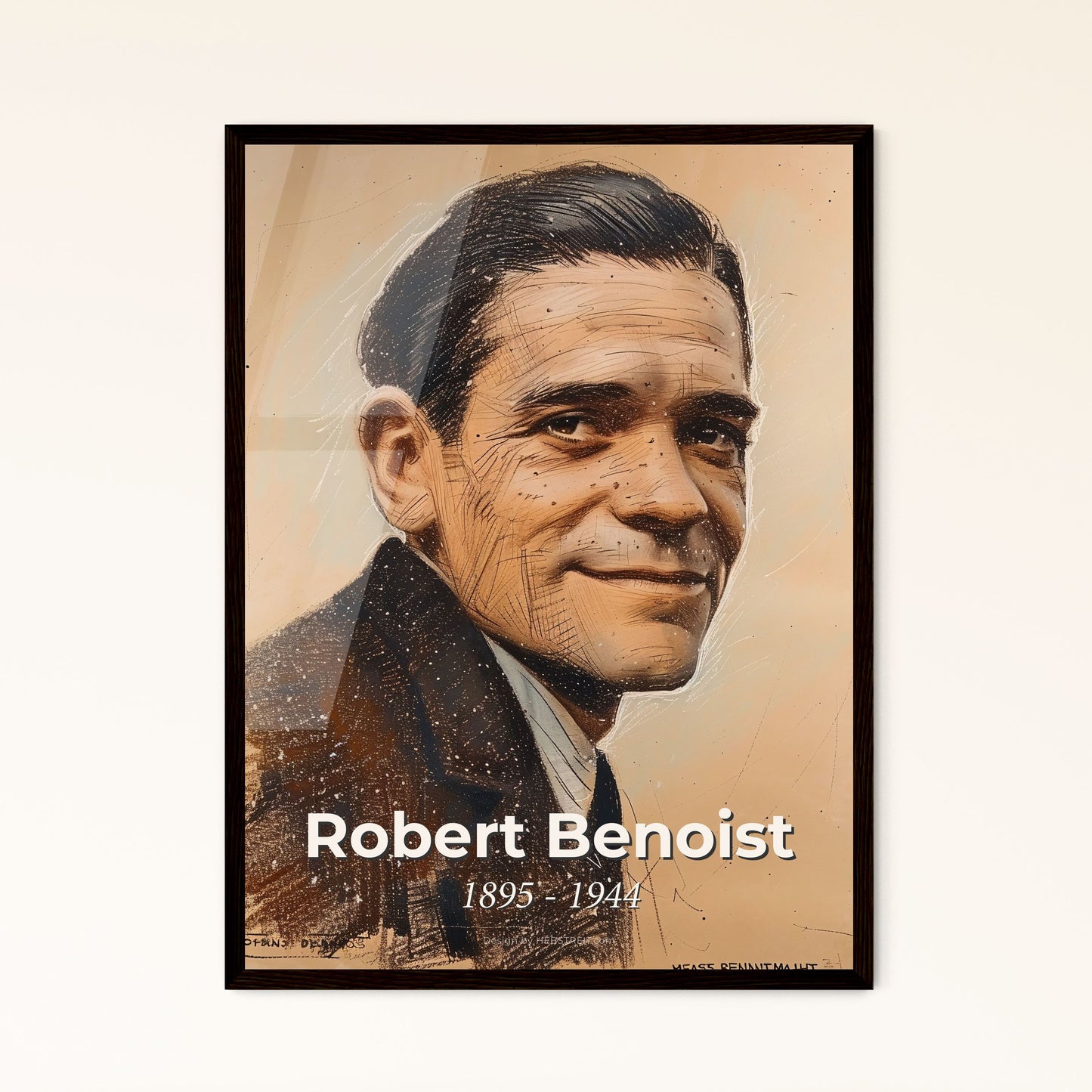 Vibrant Portrait of Robert Benoist: Iconic French Racing Legend & WWII Hero – A Stunning Contemporary Artwork for Your Space!