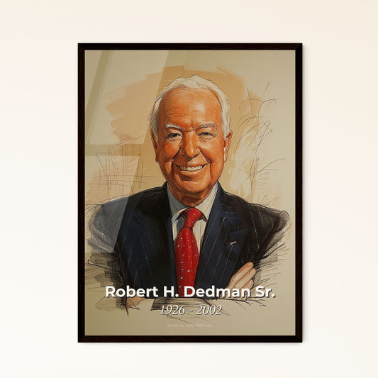 Elegance in Lines: Tribute to Robert H. Dedman Sr. – Contemporary Art Portrait of a Visionary American Hotelier