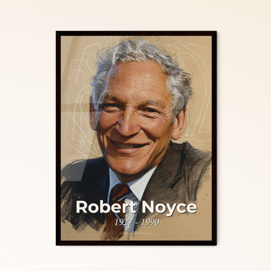 Radiant Tribute to Robert Noyce: Exquisite Contemporary Portrait of the Co-founder of Intel - A Stunning Gift for Innovators & Art Lovers