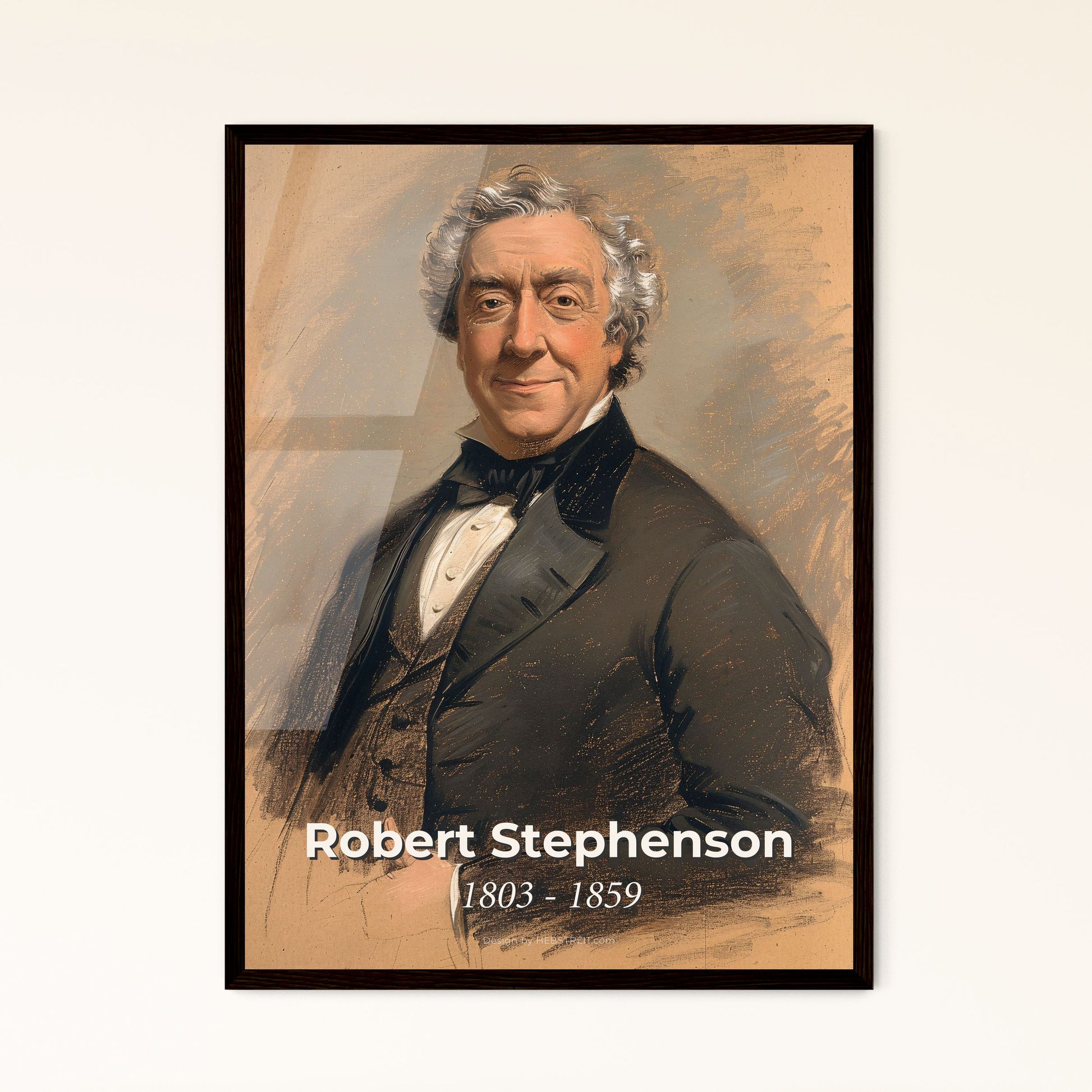 Elegant Portrait of Robert Stephenson Framed Print