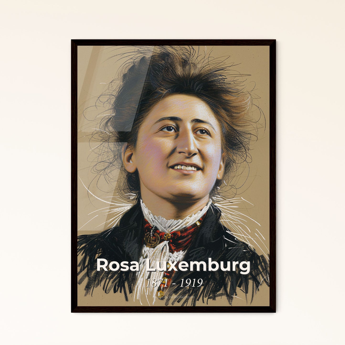 Rosa Luxemburg: Vibrant Contemporary Portrait - 1871-1919, Celebrating Revolutionary Spirit & Artistic Elegance for Home Decor