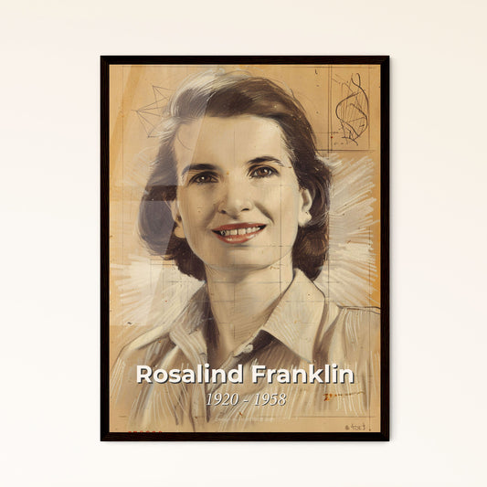 Elegant Tribute to Rosalind Franklin: Dynamic Contemporary Portrait Celebrating the Pioneer of DNA Structure - Art for Every Space