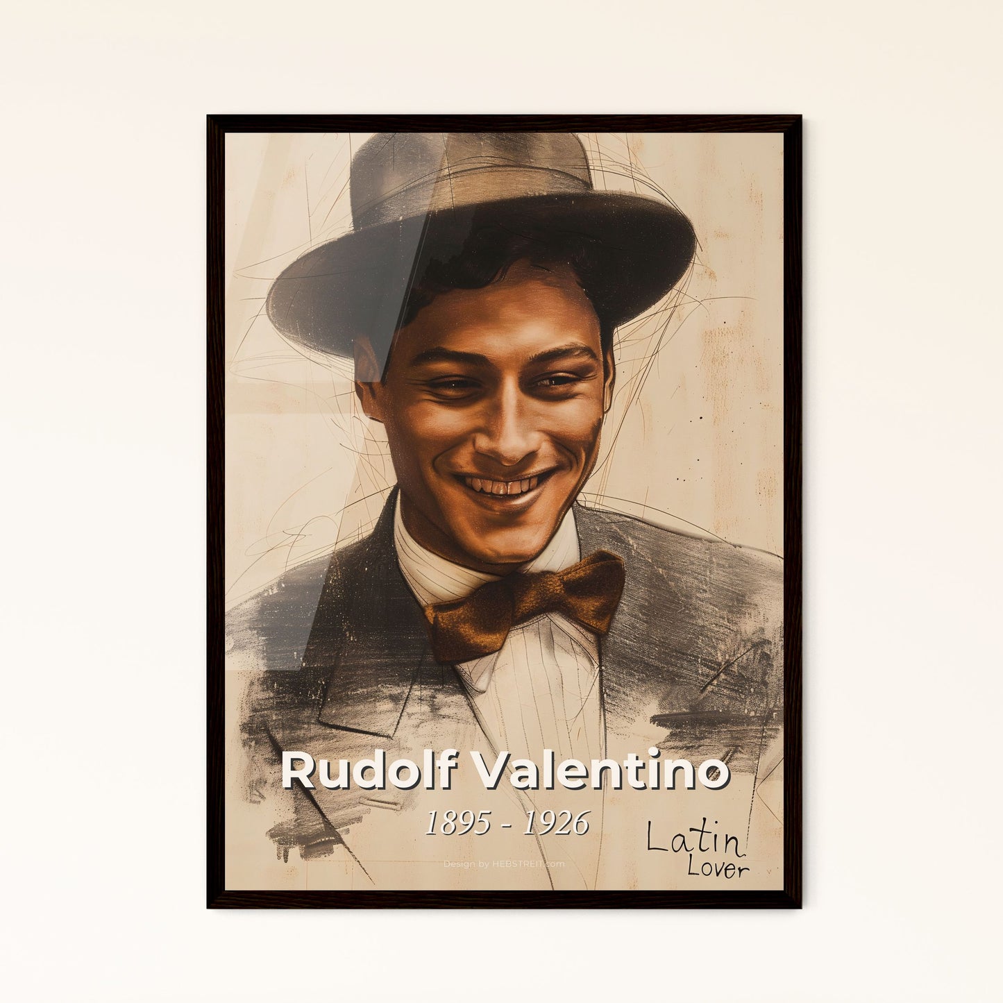 Elegant Portrait of Rudolf Valentino Framed Print