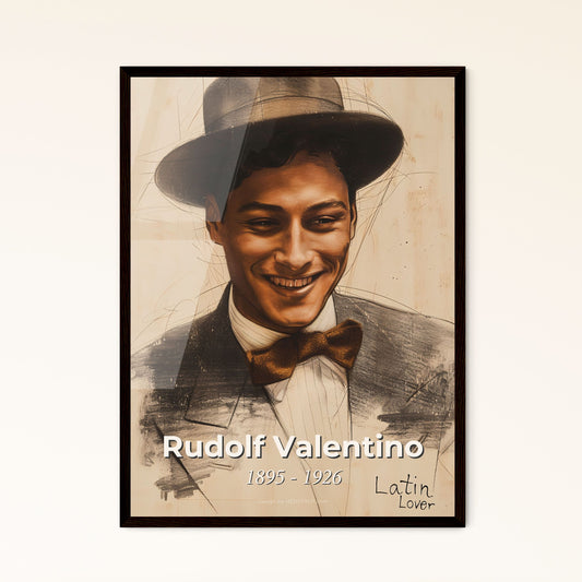 Elegant Portrait of Rudolf Valentino Framed Print