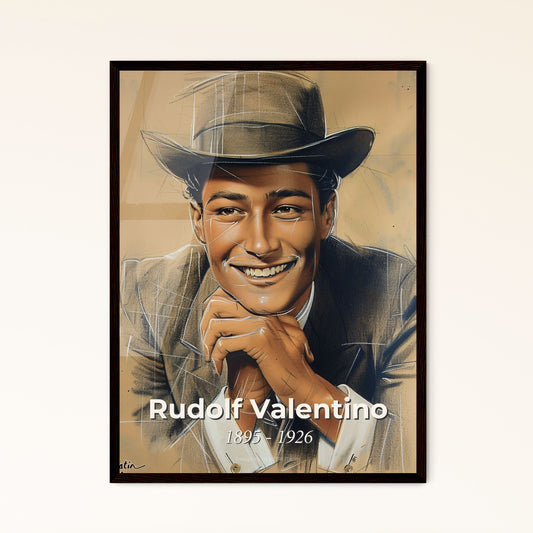 Rudolf Valentino: Iconic Latin Lover - Exquisite Contemporary Art Print - Dynamic Lines & Sensual Gesture for Unique Home Decor