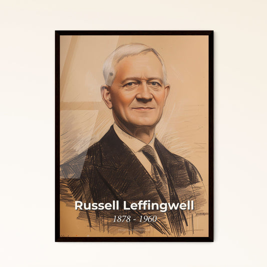 Elegant Portrait of Russell Leffingwell (1878-1960) - A Captivating Tribute to an Influential Banker in Contemporary Art Print