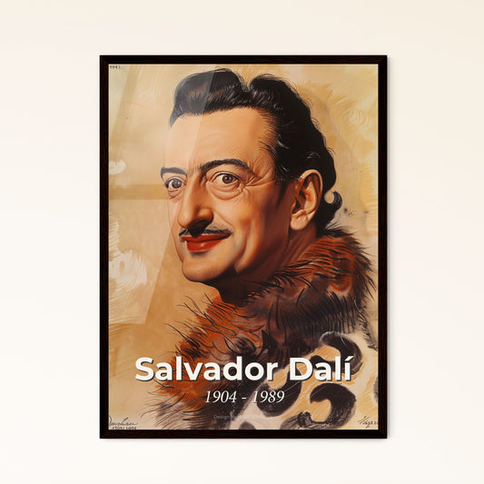 Captivating Surrealist Essence: Dalí-Inspired Artwork on Beige - Elegant Portrait Print for Home Décor in Various Finishes