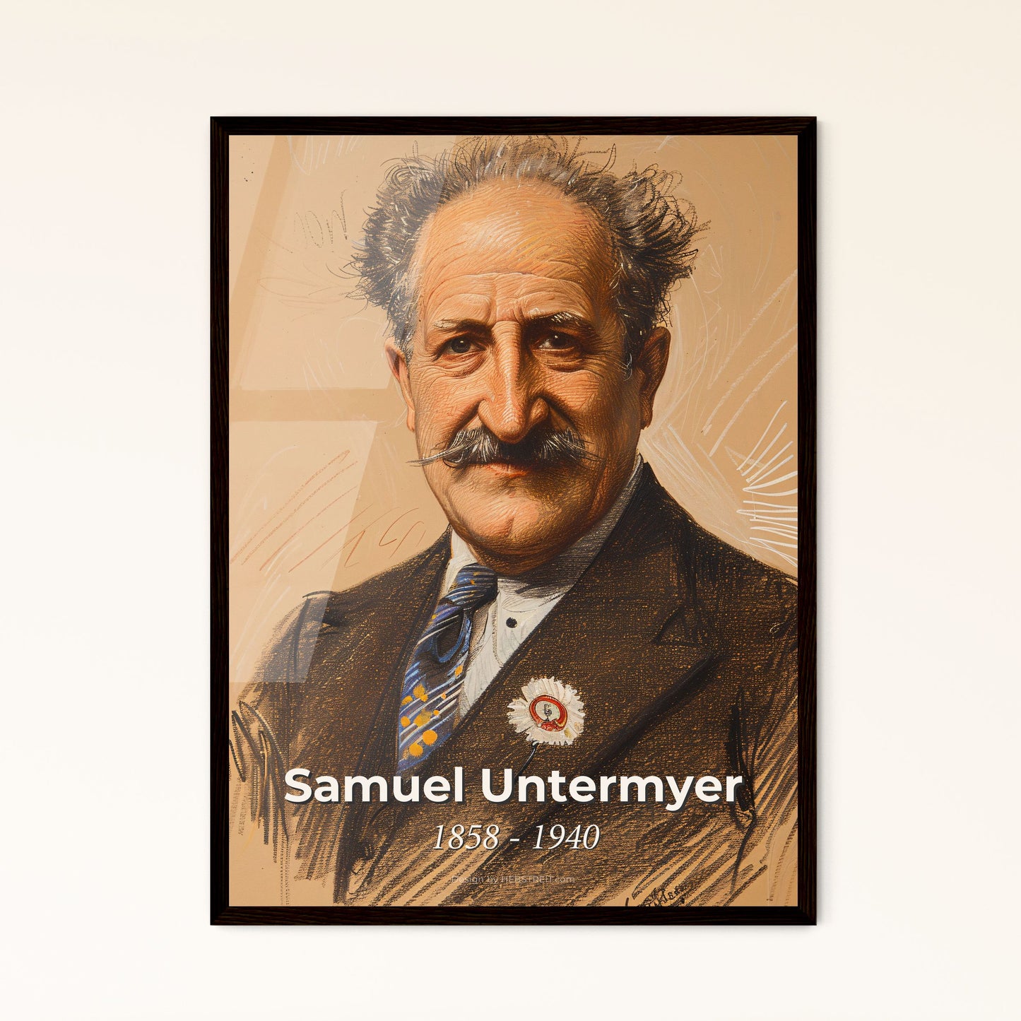 Dynamic Contemporary Portrait of Samuel Untermyer: Celebrated Antitrust Lawyer & Anti-Nazi Advocate - Art Beyond Time