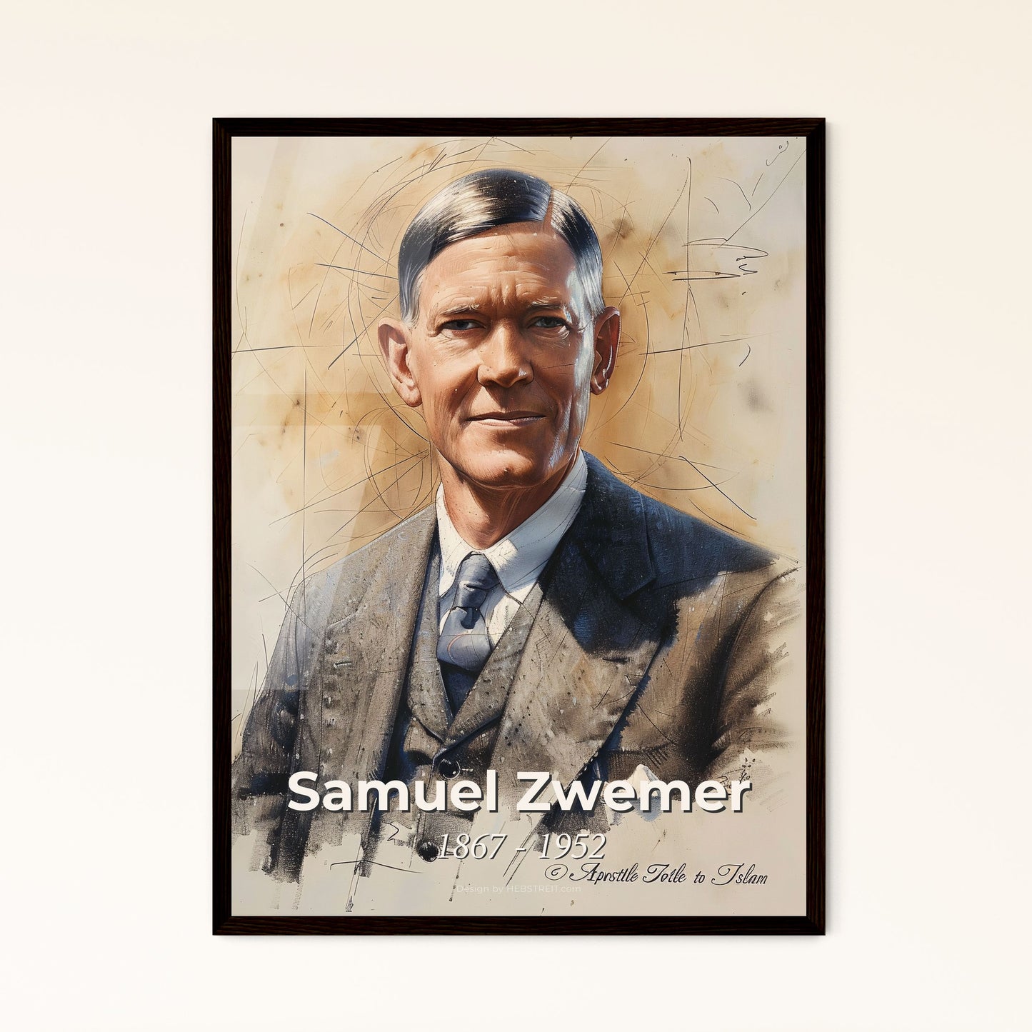 Radiant Portrait of Samuel Zwemer Framed Print