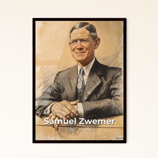 Elevate Your Space with 'Samuel Zwemer: The Apostle to Islam' – A Stunning Contemporary Portrait in Dynamic Hues and Unique Perspective!