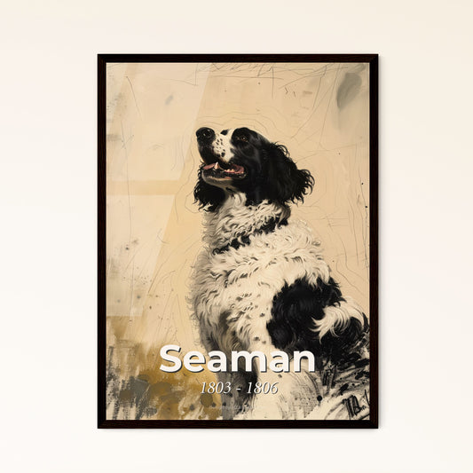 Whimsical Seaman: Lewis & Clark's Beloved Newfoundland - A Contemporary Art Print for Your Home Decor or Gift Collection