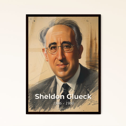 Elegant Portrait of Sheldon Glueck: Celebrated American Criminologist - A Unique Contemporary Art Print for Your Home Decor