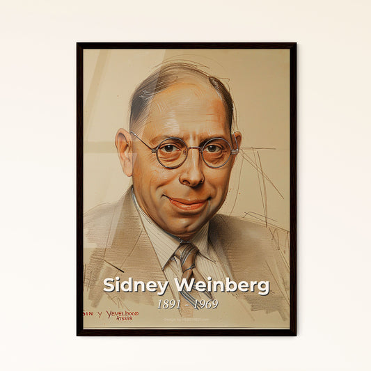 Elegant Portrait of Sidney Weinberg: Captivating Investment Visionary in Contemporary Art - Perfect for Home Décor & Gifts