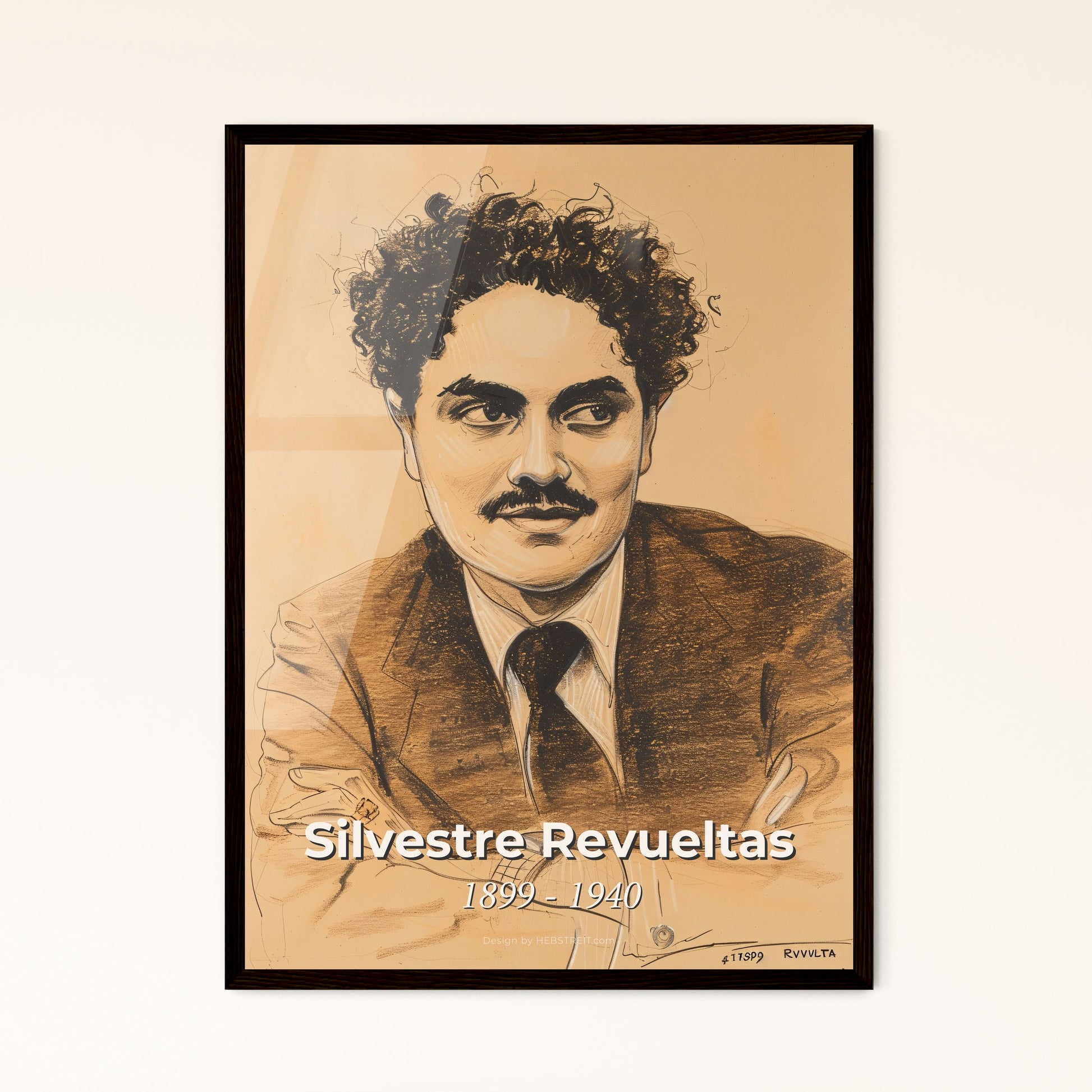 Radiant Portrait of Silvestre Revueltas Framed Print