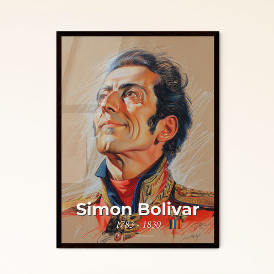 Vibrant Portrait of Simon Bolivar: Iconic Liberator in Contemporary Art – Perfect for Home Decor & Thoughtful Gifting