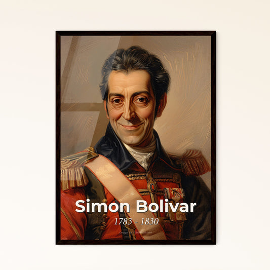 Elegant Portrait of Simon Bolivar: Contemporary Art Print for Home Decor - A Vibrant Tribute to the South American Liberator