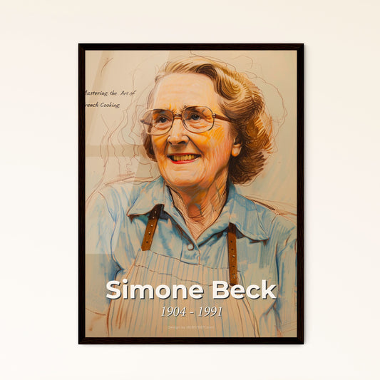 Elegant Tribute to Simone Beck: A Captivating Portrait of a Culinary Icon in Contemporary Art, Perfect for Your Home Decor!