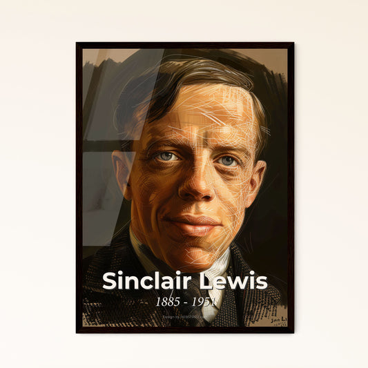 Captivating Sinclair Lewis Portrait: Elegant Contemporary Art Print - Nobel Laureate in Literature, Perfect for Home Décor Gifts