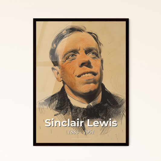 Captivating Sinclair Lewis Portrait: Nobel Laureate in Literature - Unique Contemporary Art Print for Elegant Home Décor