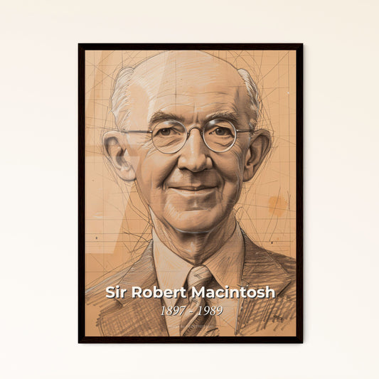 Elegant Portrait of Sir Robert Macintosh: Celebrating the Pioneer of Anesthesia – A Stunning Contemporary Art Print for Home Décor