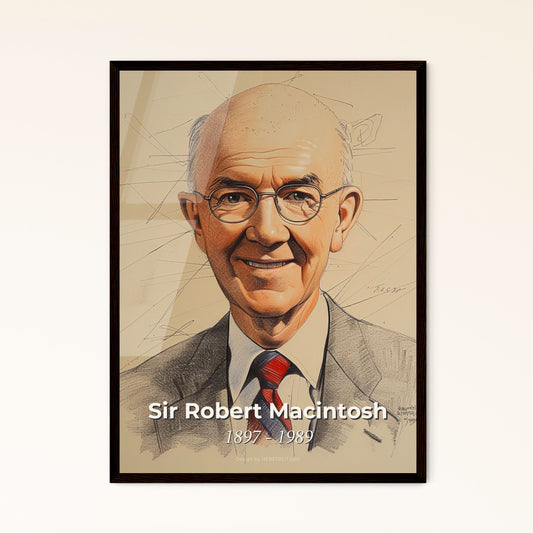 Elegant Portrait of Sir Robert Macintosh: A Tribute to the Innovator of Modern Anesthesia in Captivating Contemporary Art