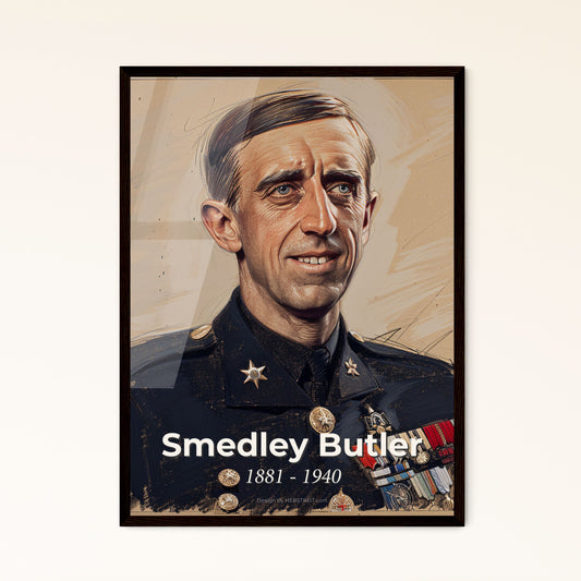 Captivating Portrait of Smedley Butler - Iconic Marine General & Critic of Military Interventions, Stunning Art Print for Home Decor