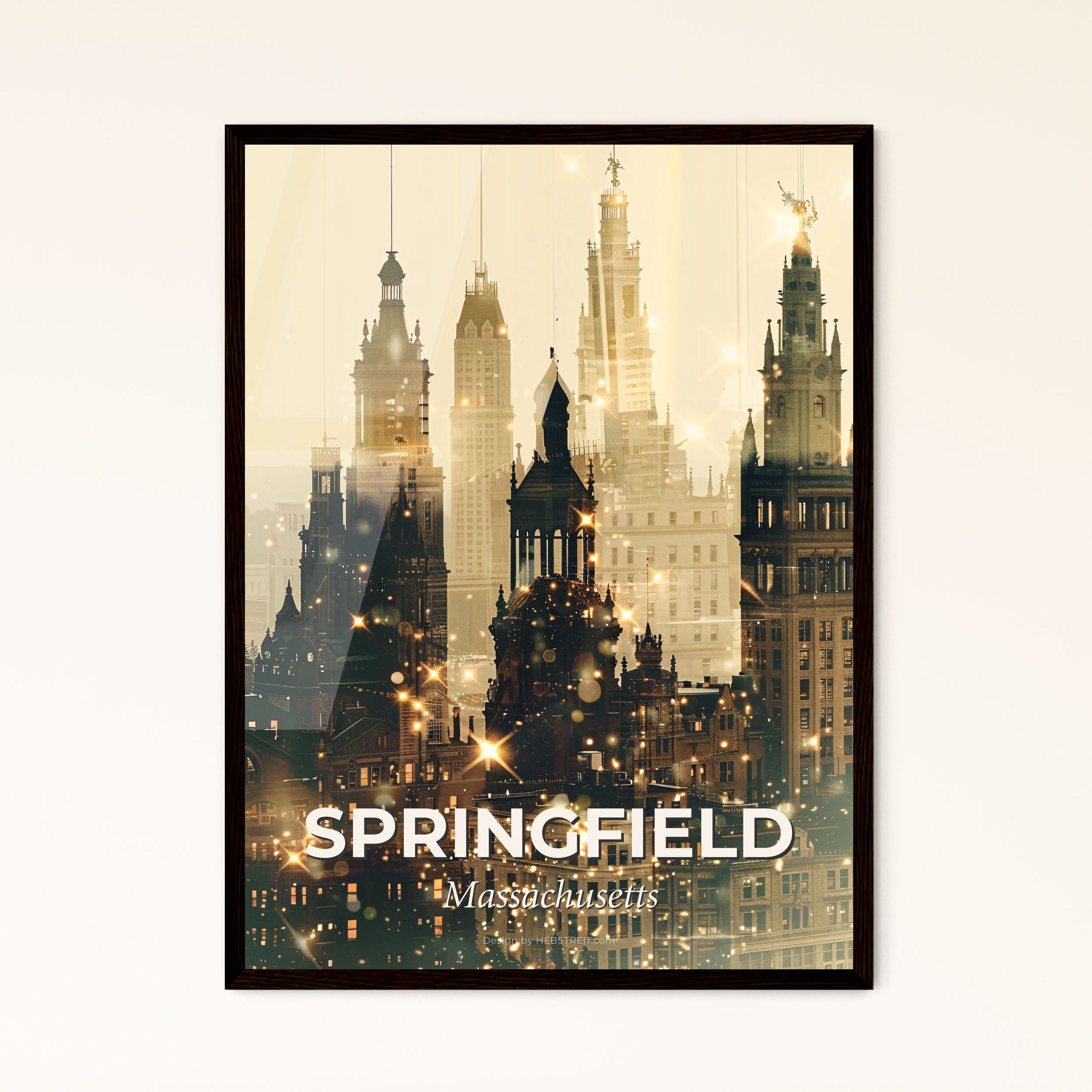 Springfield Cityscape Silhouette Art Minimalist Print – HEBSTREIT