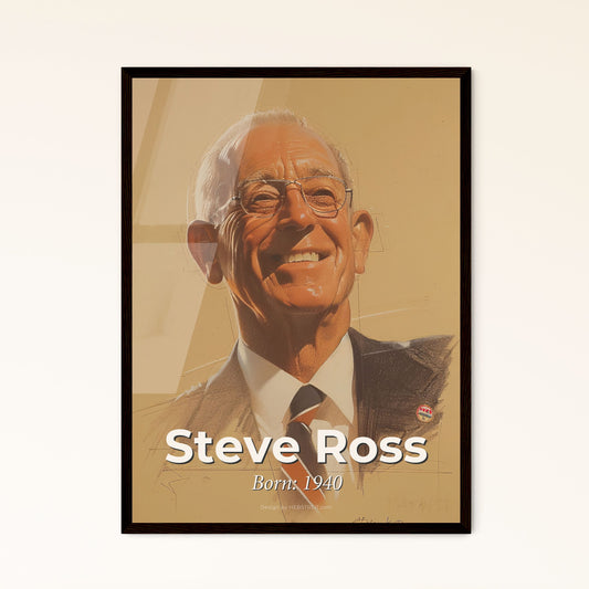 Elegant Portrait of Steve Ross: A Contemporary Art Tribute to the Visionary Developer of Hudson Yards - Perfect for Home Decor