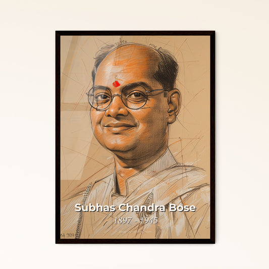 Subhas Chandra Bose: Dynamic Contemporary Portrait - An Inspiring Tribute to India’s Nationalist Leader in Unique Artistry