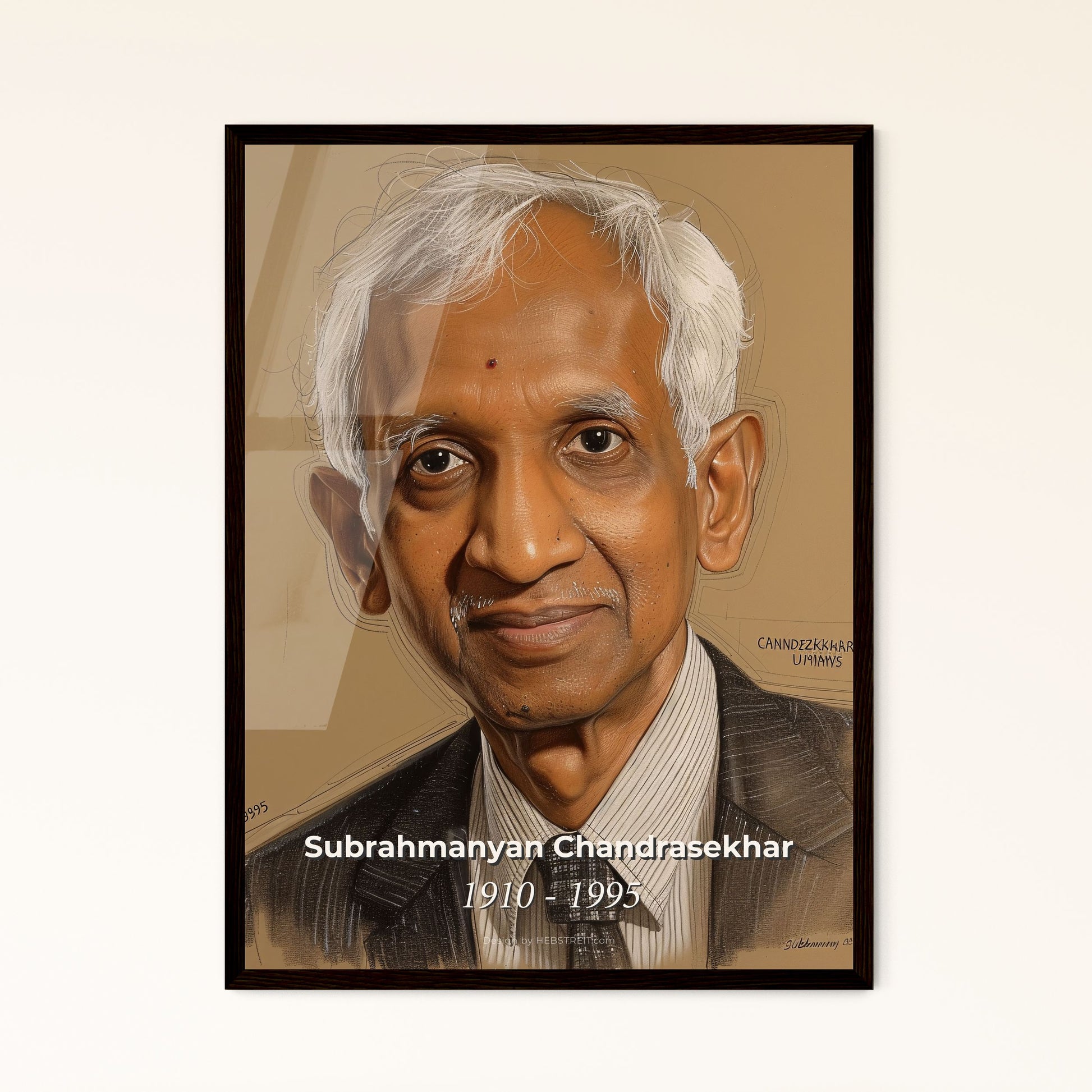 Celestial Genius: Subrahmanyan Chandrasekhar Portrait - Nobel Laureate in Astrophysics, Rendered in Dynamic Contemporary Art