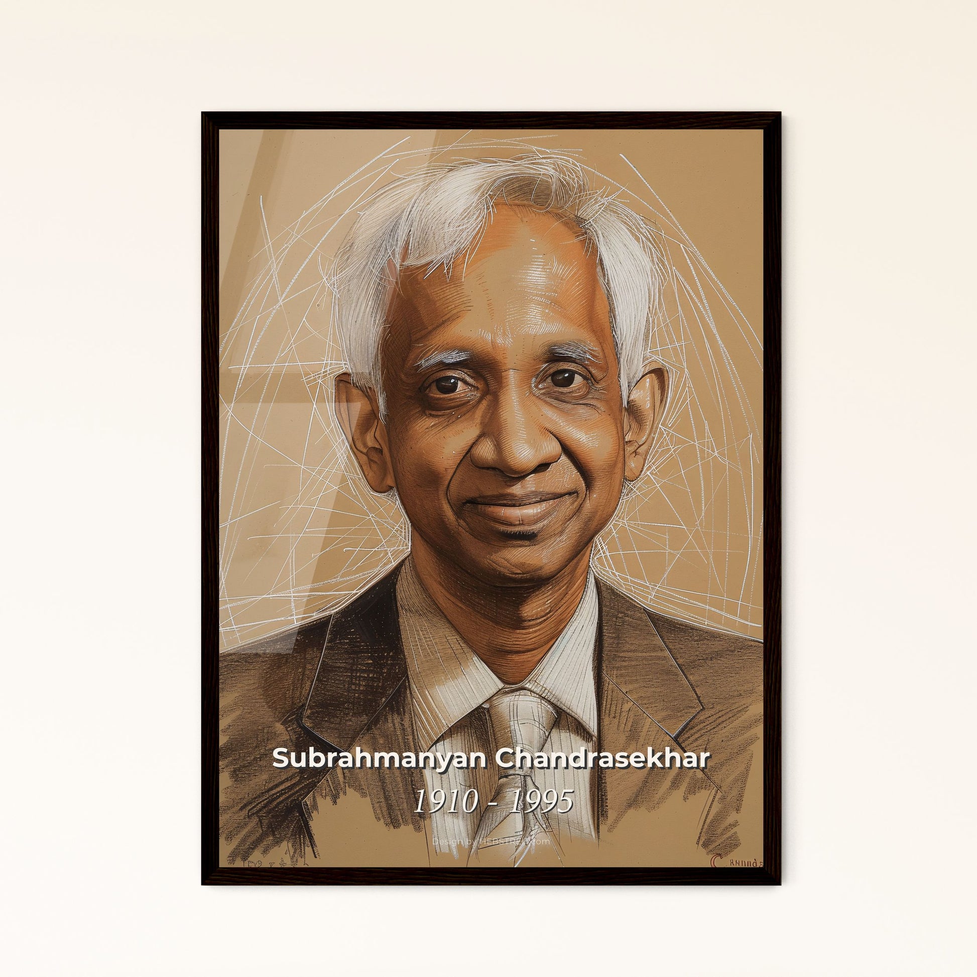 Chandrasekhar's Legacy: A Contemporary Tribute to the Nobel Laureate in Astrophysics – Vibrant Art for Home & Gift Inspiration