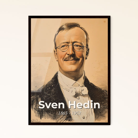 Dynamic Portrait of Sven Hedin: Captivating Swedish Explorer in Contemporary Art – Perfect for Home Décor and Unique Gifts