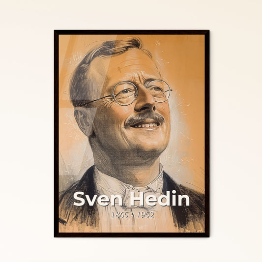 Dynamic Portrait of Sven Hedin: Embracing the Spirit of Exploration in Contemporary Art – Perfect for Unique Home Decor